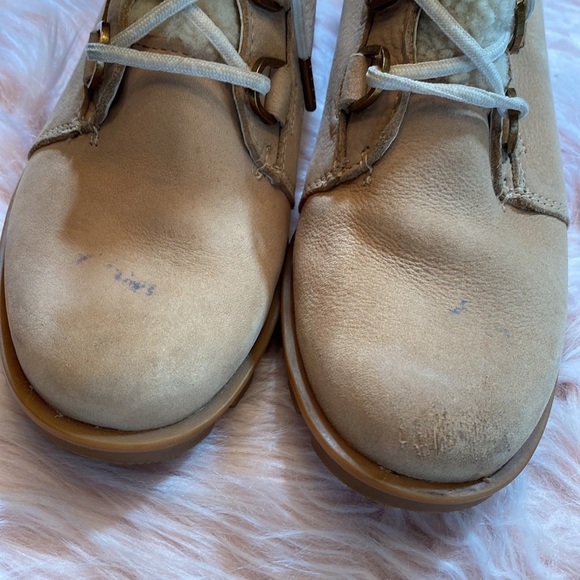 Sorel Phoenix Short Lace Luxe Shearling Fur Booties sz 8 - Picture 6 of 11